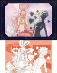 [중고] 종이 제품 Shirahoshi & Sanji 메모리얼 아트 [이치 반 쿠지 원피스 The Throne of Power] G-6 상