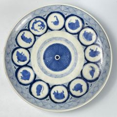 明治 大聖寺伊万里 アンティーク 24cm 中皿 九谷 古伊万里