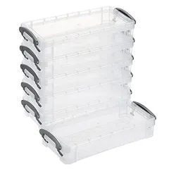 Sumnacon 筆箱 ペンケース 小物収納ケース プラスチック 透明 シンプル 多機能 クリア 収納ケース 工具ケース 小物収納ボックス ペン収納 小物収納 6個セット ホワイト＋グレー