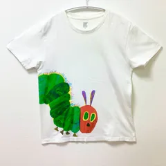 古着　graniph　グラニフ　Eric Carle　エリックカール　はらぺこあおむし　半袖Tシャツ　ユニセックス　Sサイズ　クルーネック　コットン　ホワイト　白