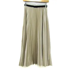 ザラ ロングスカート ボトムス プリーツ レディース Sサイズ ベージュ×黒 ZARA 【中古】