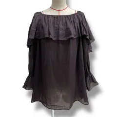 IENA LA BOUCLE イエナラブークル ラミーラッフルスリーブブラウス トップス ブラウス フリル ラッフル ラミー ブラウン 茶色 レディース 春 ゴーゴー古着マルイ草加店 北 1 No 810のサムネイル