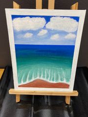絵画　初夏のさざ波　油絵