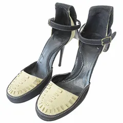 ステラマッカートニー STELLA McCARTNEY バイカラー セパレート パンプス ピンヒール アンクルストラップ 36 23cm ブラック 黒 ベージュ 0217 IBO65のサムネイル