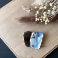 海からの贈り物 シー陶器 シータイル 金継ぎ ヘアアクセサリー ヘアゴム ポニーフック ブローチ ゴールド 金 ブラウン 茶 白 ホワイト ブルー 青 ヘアアクセ タイル 陶器 焦げ茶 こげ茶