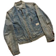 【Montgomery Ward Powr House】60s 101 Denim Zipup Jacket "Damage & Repair"