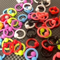 188-12G:2個セット キャプティブビーズリング 【カラフル】 ボディピアス アクリル  CBR キャプティブビーズリング　12G 2ｍｍ