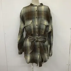 FREAK'S STORE フリークスストア シャツ、ブラウス 長袖 20FWWLA9856 バンドカラーチェックシャツベルト付き チェックシャツ ノーカラーシャツ