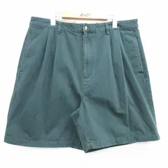 W37/古着 トミーヒルフィガー ブランド ショート チノ パンツ チノパン ショーツ メンズ 90s コットン 緑 グリーン 25apr05 中古 ボトムス 