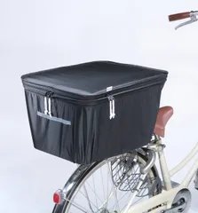 【迅速発送】川住製作所(Kawasumi Seisakusyo) 自転車 2段式後カゴカバー 大型カゴ対応 KWR-210BK ブラック