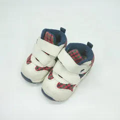 ◇ Θ ASICS アシックス ファミリアコラボ ベビーシューズ サイズ13.0 アイボリー レッド 男の子 女の子 E  【1502180035838】