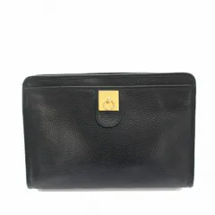 セリーヌ CELINE セカンドバッグ クラッチバッグ ヴィンテージ レザー 保存袋付き 黒 ブラック ゴールド /YT ■OHのサムネイル