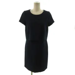 ザラ トラファルック ZARA Trafaluc ワンピース 半袖 ミディ丈 ネイビー 紺 L
