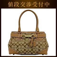 コーチ ハンドバッグ ベージュ シグネチャー 10507 美品 キャンバス