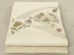 名古屋帯　絽刺し　刺繍　花 名古屋帯 絽 花柄刺繍 - メルカリ