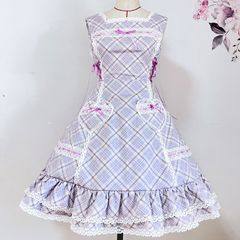 タータンチェックジャンパースカート　ロリィタ　ヘッドドレス付き Original Tartan Check Babydoll JSK and Princess Drop Headdress by
