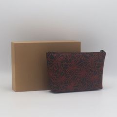 希少 印伝屋 INDEN-YA 線菊小 ワインレッド ポーチ セカンドバッグ 