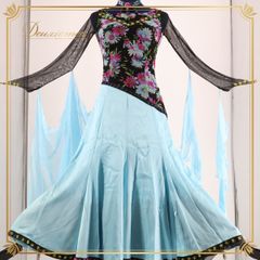 日本製 社交ダンス衣装】ブルー in the MOOD インザムード