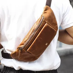 ショルダーバッグ ベルトポーチ ウエストバッグ 胸付けポーチ スマホバッグ 本革  3WAY メンズ 防水