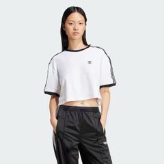 アディダスオリジナルス adidas originals アディカラー スリーストライプス ルーズ クロップド半袖Ｔシャツ ストリート レディース KRV79 JC8150 WOMEN ADICOLOR THREE STRIPES T-SHIRT WHITE