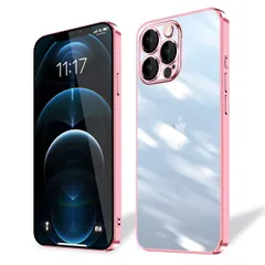 【新着商品】pro 12 スマホケース 12 カバー りメッキ加工 アイフォン TPU 軽量 米軍規格 保護カバー 耐衝撃 落下防止 クリア ストラップホール付き ケース 防塵 ワイヤレス充電 Pro 一体型 iPhone （ローズゴールド）