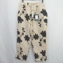 ◇ ⊂◎●未使用● CONTR@CTE ウエストゴム 花柄刺繡 テーパードパンツ サイズ2 ホワイト レディース E  【1506300025440】