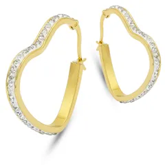 【幅3.6×外径30mm 1ペア】[Adelina Style] ピアス レディース 人気 フープピアス 大きめ リングピアス キュービックジルコニア ラインストーン サージカルステンレス 金属アレルギー対応 男女 両耳 プレゼント