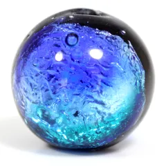 Sea drop 光る ホタルガラス タケトミマリン10mm  粒売り 3粒 ビーズ 蓄光 とんぼ玉 [223tt-10-03]