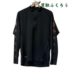【希少】クロムハーツ Chrome Hearts　ラッシュガード　カットソー ジャージ プルオーバー  Mサイズ トップス 長袖 プリント メッシュ ハーフジップ 水着