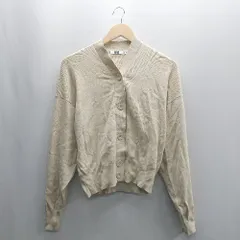 ◇ ⊇ UNIQLO 長袖 カーディガン サイズL ベージュ レディース メンズ E  【1409100039061】