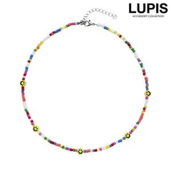 ネックレス レディース ビーズ カラフル スマイル ポップ オルチャン ルピス LUPIS v1618のサムネイル