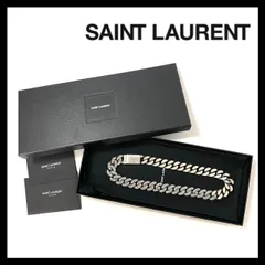 【SAINT LAURENT】喜平 ネックレス ラインストーン シルバーカラー チェーン ペンダント サンローラン (M-298)のサムネイル