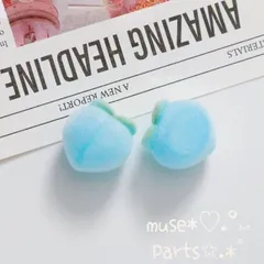 ラムネ 桃 ピーチ フロッキーカボション 水色ライトブルー デコパーツ ゆめかわいい ぬいぐるみ ハロウィン クリスマス お菓子 グミ レトロフルーツ ミニチュア 貼り付けパーツ スイーツデコ ホイップデコ ピアス イヤリング 大人子供 プレゼント人気 4個や