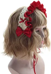 MORY TRADE morytrade カチューシャ ヘッドドレス フリル メイド コスプレ( 赤)