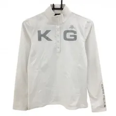★SALE価格★カッパ 長袖ハイネックシャツ 白 ロゴシルバー スナップボタン 裏微起毛  レディース M ゴルフウェア Kappa