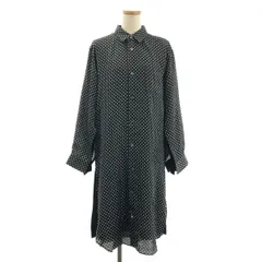 【美品】  JUNYA WATANABE COMME des GARCONS / ジュンヤワタナベ | 2019AW | ポリエステル ドット 総柄 レイヤード スリット シャツ ワンピース | M | ブラック/ホワイト | レディース