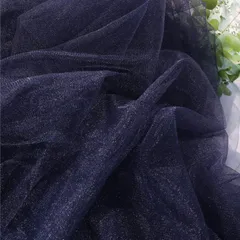 新品 moonfarm 微光沢 ソフト チュール 生地 選べる14色 1m×幅160cm カラー レース 無地 布 手芸 (ネイビー)