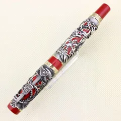 Jinhao ドラゴン万年筆セット（インク付き）ヴィンテージオリエンタルデザイン Amazon | Jinhao 高級ダブル龍万年筆 3 D パターン 大きな重い