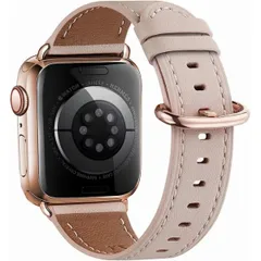 アップルウォッチ バンド apple watch バンド レディース レザー 40mm 41mm 38mm（ピンクの砂/ローズゴールドバックル）