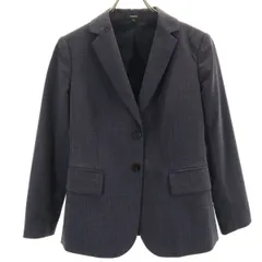 セオリー ウールブレンド テーラードジャケット 0 チャコールネイビー theory ブレザー レディース 古着 【231230】