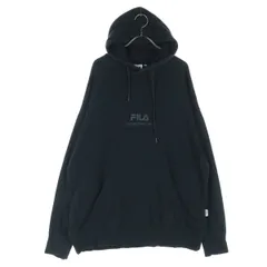 FILA フィラ 長袖 スウェットパーカー F ブラック メンズ 古着