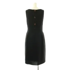 フォクシー ブティック FOXEY BOUTIQUE バックボタンノースリーブフレアワンピース 42 ブラック /HK ■OSのサムネイル