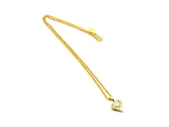 ■美品■ MARIO VALENTINO マリオ ヴァレンティノ ラインストーン ハート ネックレス ペンダント アクセサリー ゴールド系 DJ3266