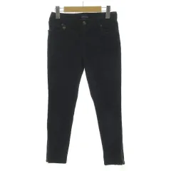 ラルフローレン RALPH LAUREN パンツ ロゴプレート スリム コーデュロイ 裾ファスナー ストレッチ コットン混 ネイビー系 紺系 14 150/65