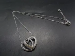 ■美品■ SWAROVSKI スワロフスキー ラインストーン ハート ネックレス ペンダント アクセサリー レディースス シルバー系 DI8617