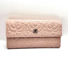 332】極美品 CHANEL/シャネル カメリア フラップホック 二つ折り 長 