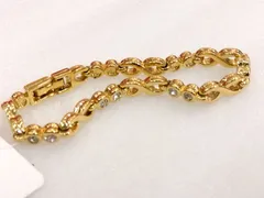 M17 ドーラン  D'ORLAN ゴールド ヴィンテージブレスレット シンプル ゴージャス クリスタル キレイめ 美品