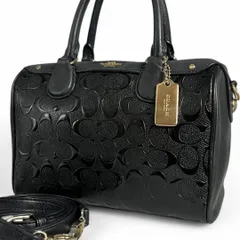 美品 COACH コーチ 2way ショルダーバッグ エンボス エナメル レザー