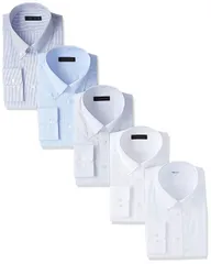 【在庫処分】メンズ 形態安定加工【レギュラーカラー/ボタンダウン/ワイドカラー】 ワイシャツ長袖5枚セット [コナカ]