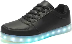 SANDAI LED スニーカーメンズ レディース キッズ 7色+4パターン発光 11通り USB ブラック23.0cm LED-BK-36( ブラック,  23.0 cm)